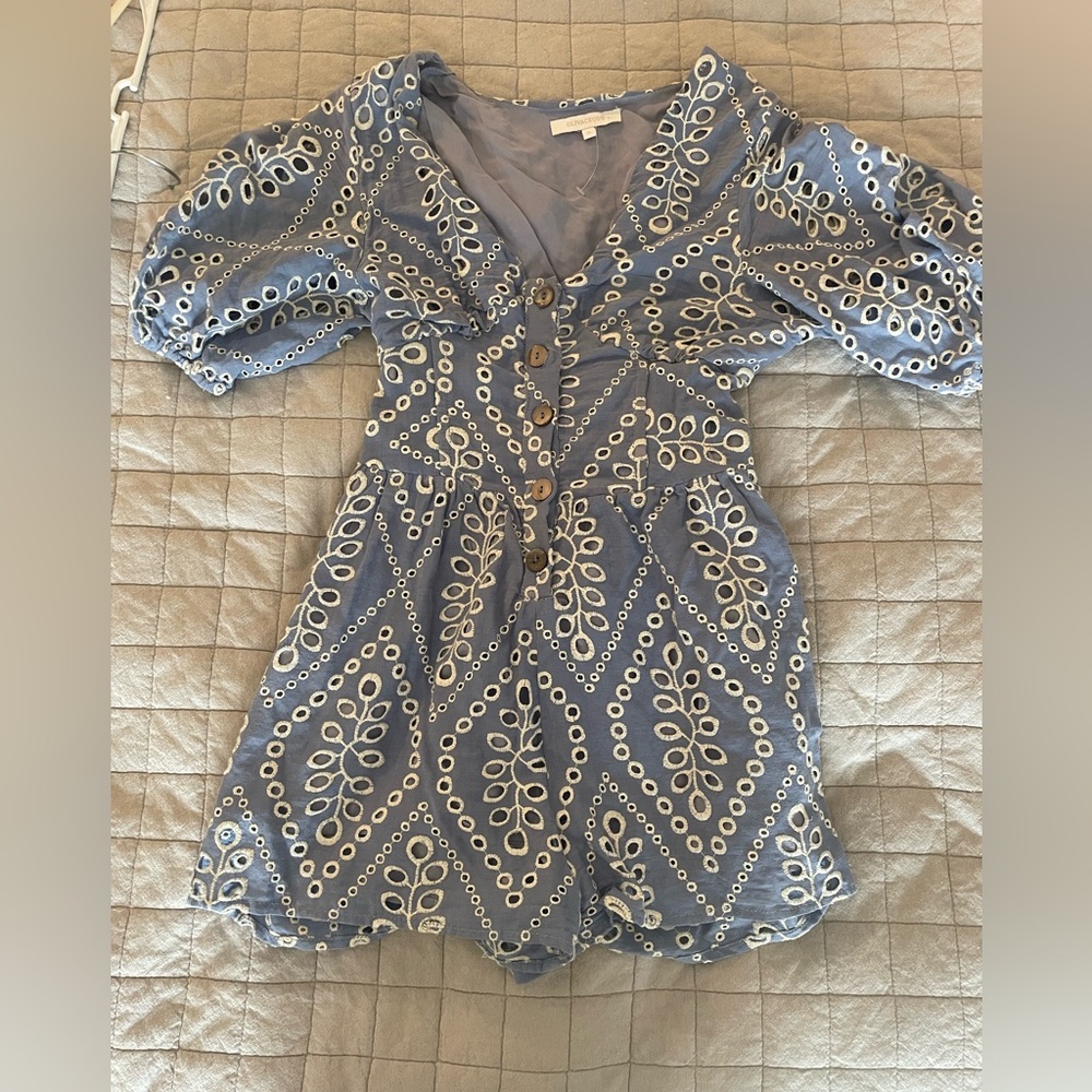 Adorable Blue and White Romper